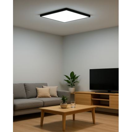 LED Stropní svítidlo LED/40W/230V 3000/4000/6500K 50x50 cm černá